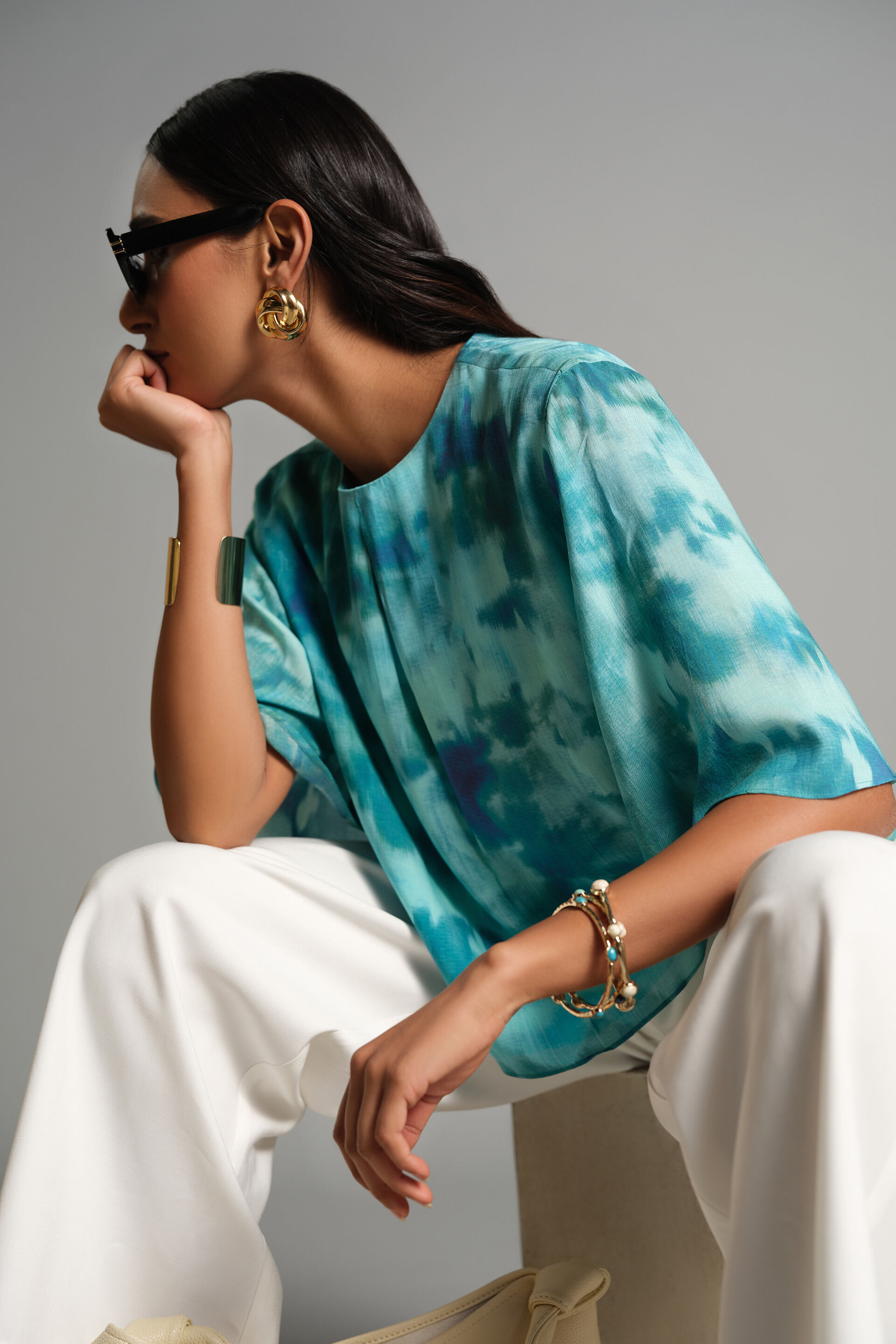 Blue Rhythm Top, Blue, image 3